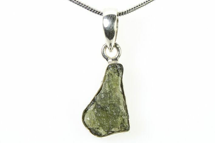 Green Moldavite Tektite Pendant ( g) - Czech Republic #321665
